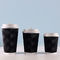 Black 8oz 12oz 16oz Paper Coffee Cups , Ripple Striped Corrugated Recyclable Paper Cups