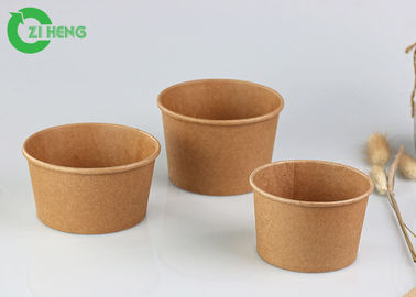 Beschikbaar neem Dubbele PE Met een laag bedekte Bruine Kraftpapier-Document Kom 8oz voor Soep