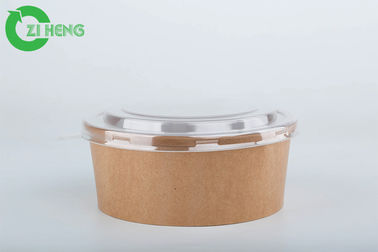 Beschikbare het Document 42oz van Douanelogo printed durable brown kraft Saladekommen met Duidelijke Deksels