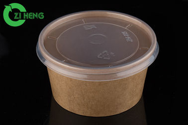 Het Document van Kraftpapier van het voedselgebruik Biologisch afbreekbare Kom 16oz met pp-Deksel voor Saladesoep